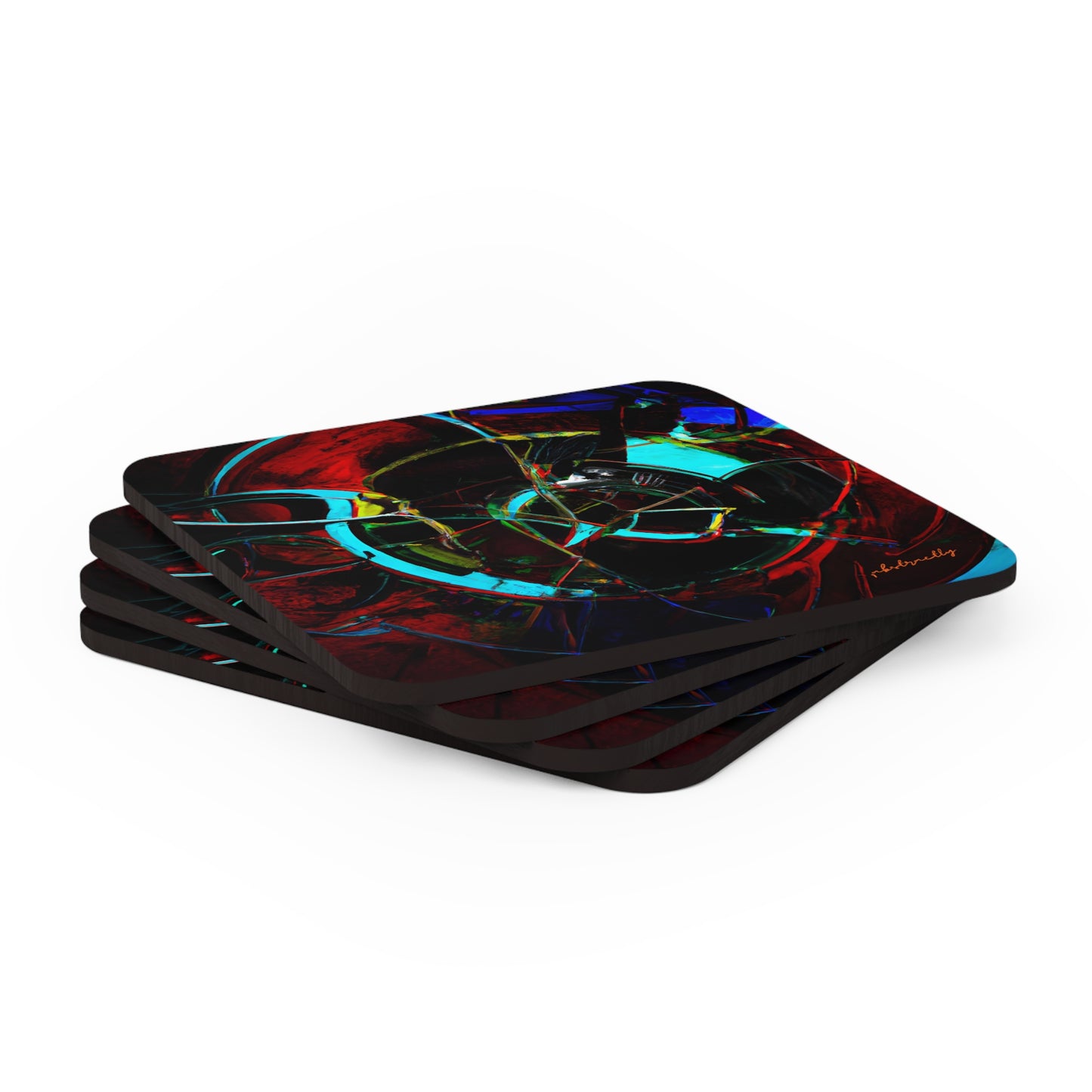 Lorena Sheffield - Electromagnetic Force, Abstractly - Corkwood Coaster Set of 4