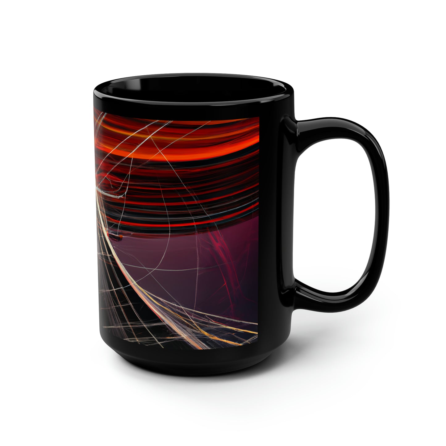 Amelia Sommerfield - Magnetic Force, Abstractly - Black Ceramic Mug 15oz