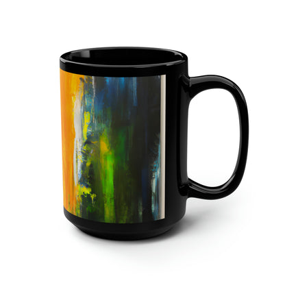 Aetherium Oxide - Fluorine, Abstractly - Black Ceramic Mug 15oz