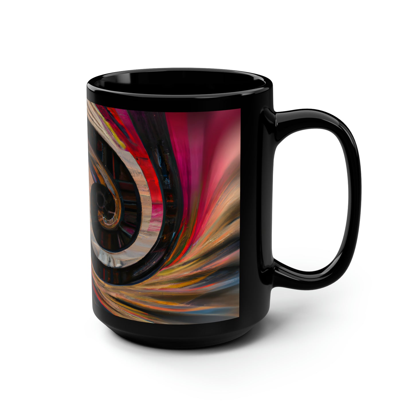 George Strickland - Gravity Force, Abstractly - Black Ceramic Mug 15oz