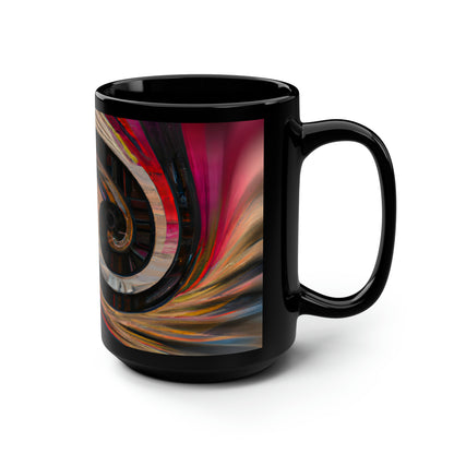 George Strickland - Gravity Force, Abstractly - Black Ceramic Mug 15oz