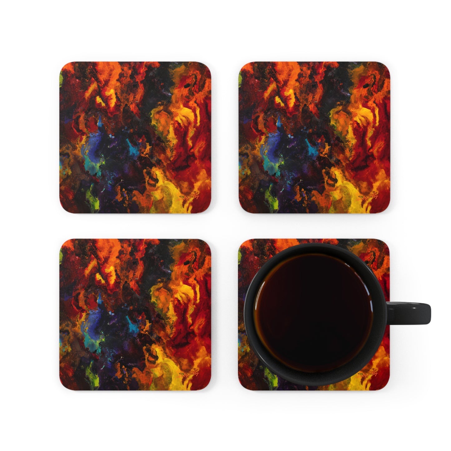 Herrmannite Fusionium - Chemistry, Abstractly - Corkwood Coaster Set of 4