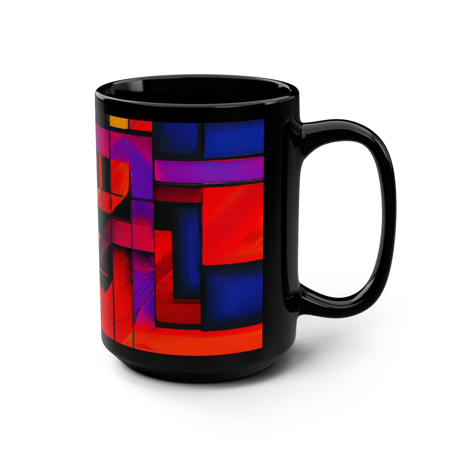 Theodore Kirchhoff - Normal Force, Abstractly - Black Ceramic Mug 15oz