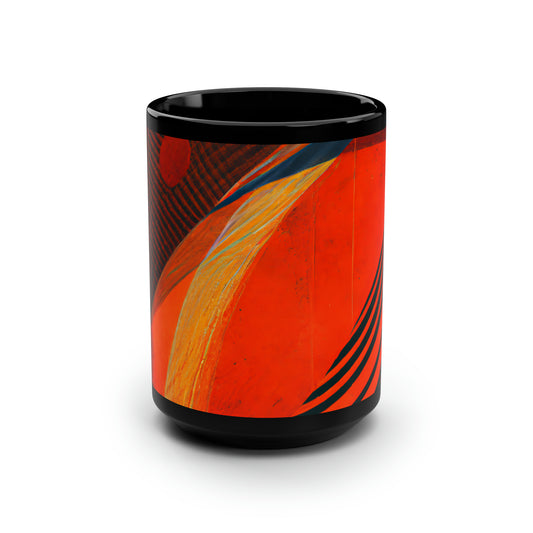 Nora Eisenberg - Normal Force, Abstractly - Black Ceramic Mug 15oz