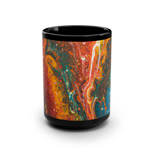 Quantum Stardust - Chemistry, Abstractly - Black Ceramic Mug 15oz