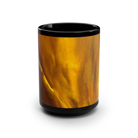 Cybernite Alloy - Titanium, Abstractly - Black Ceramic Mug 15oz