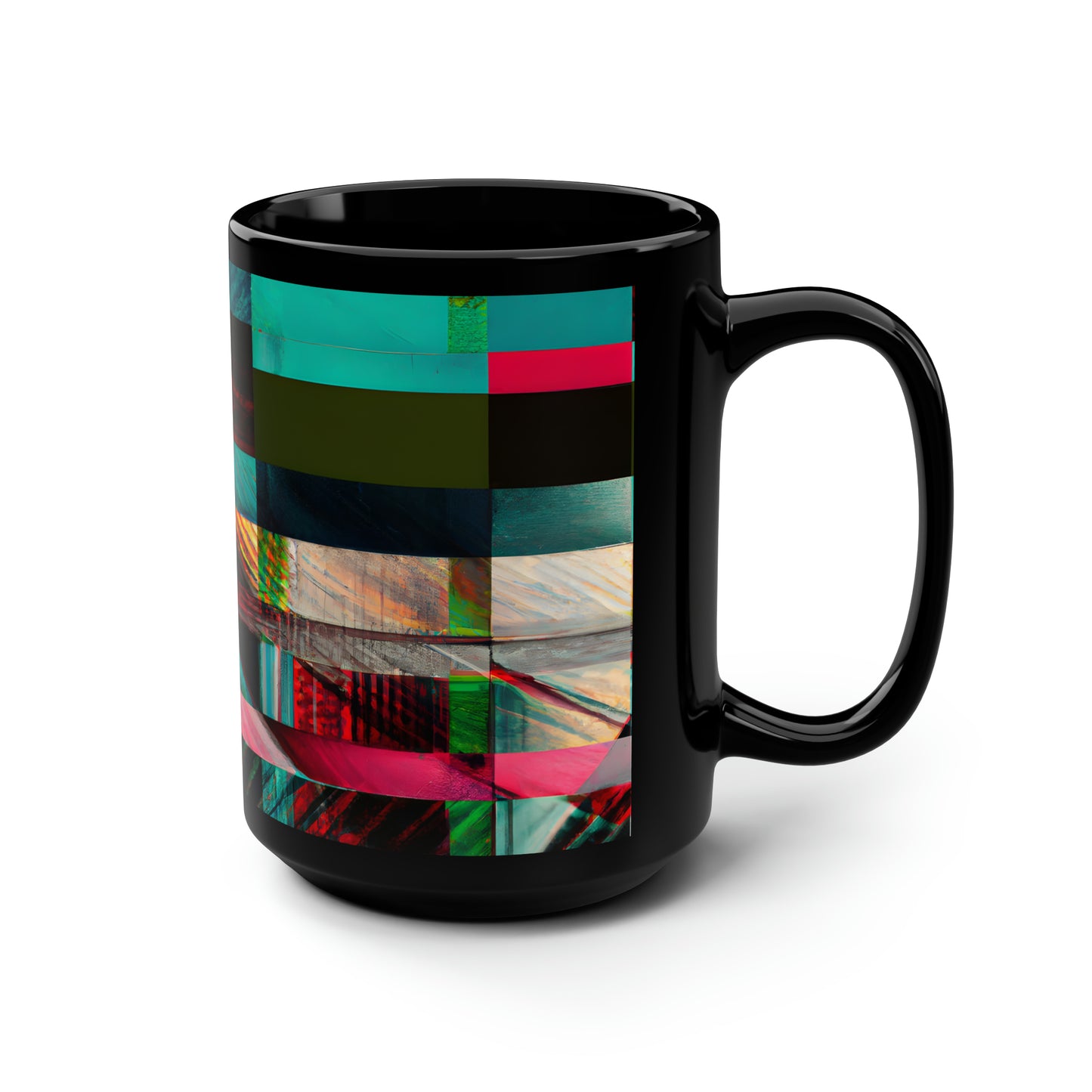 Adrian Goddard - Applied Force, Abstractly - Black Ceramic Mug 15oz