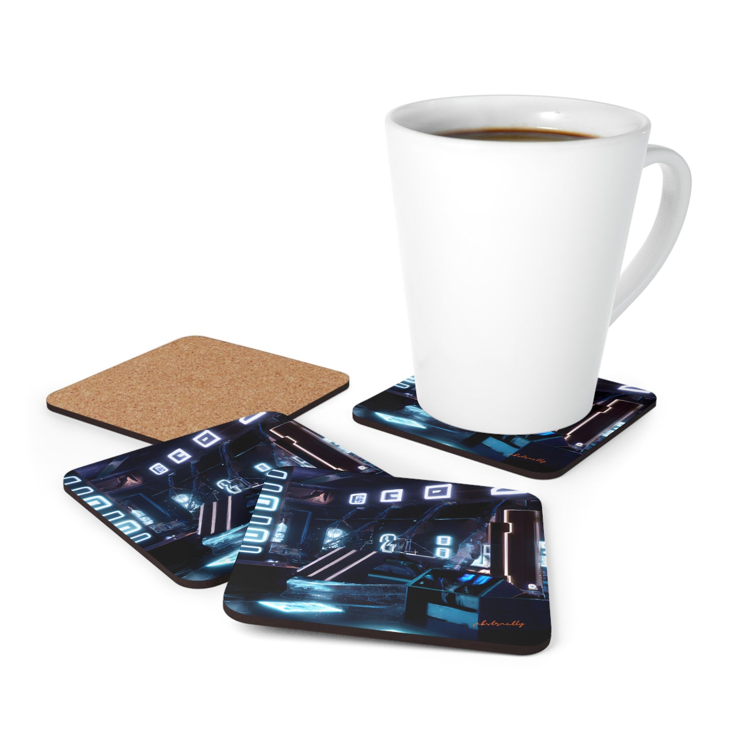 StarPeak Finance - Credit, Abstractly - Corkwood Coaster Set of 4