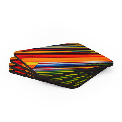 Carol Harwood - Friction Force, Abstractly - Corkwood Coaster Set of 4