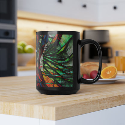 Nora Blythe - Gravity Force, Abstractly - Black Ceramic Mug 15oz