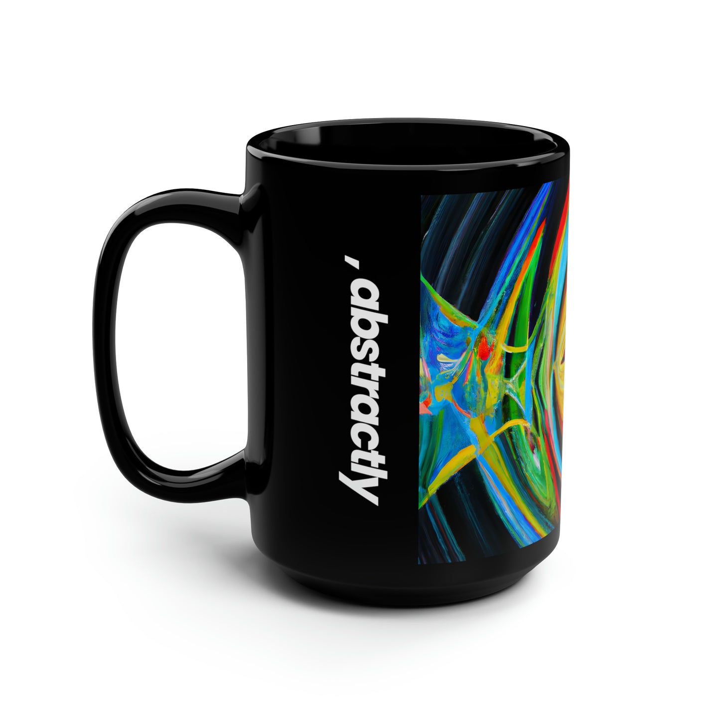 Clarence Strickland - Electric Force, Abstractly - Black Ceramic Mug 15oz