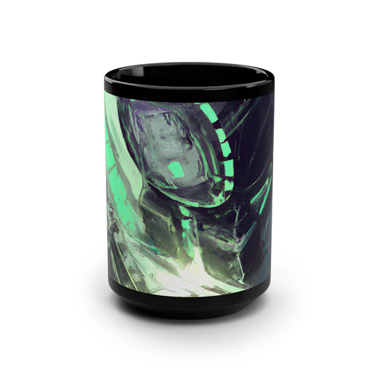 CrestPeak Solutions - Dividends, Abstractly - Black Ceramic Mug 15oz