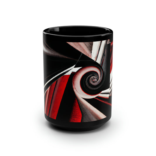 Louisa Eisenberg - Tension Force, Abstractly - Black Ceramic Mug 15oz