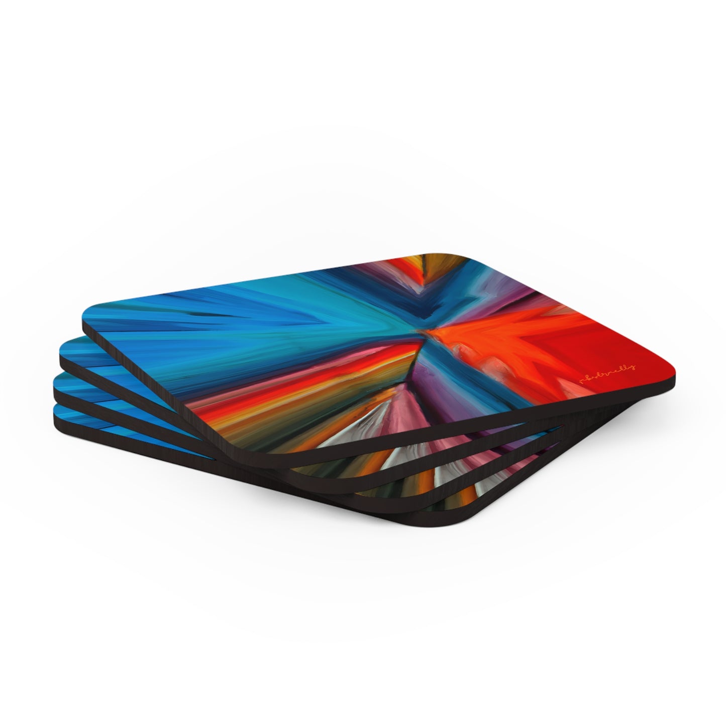 Barbara Fitzpatrick - Magnetic Force, Abstractly - Corkwood Coaster Set of 4