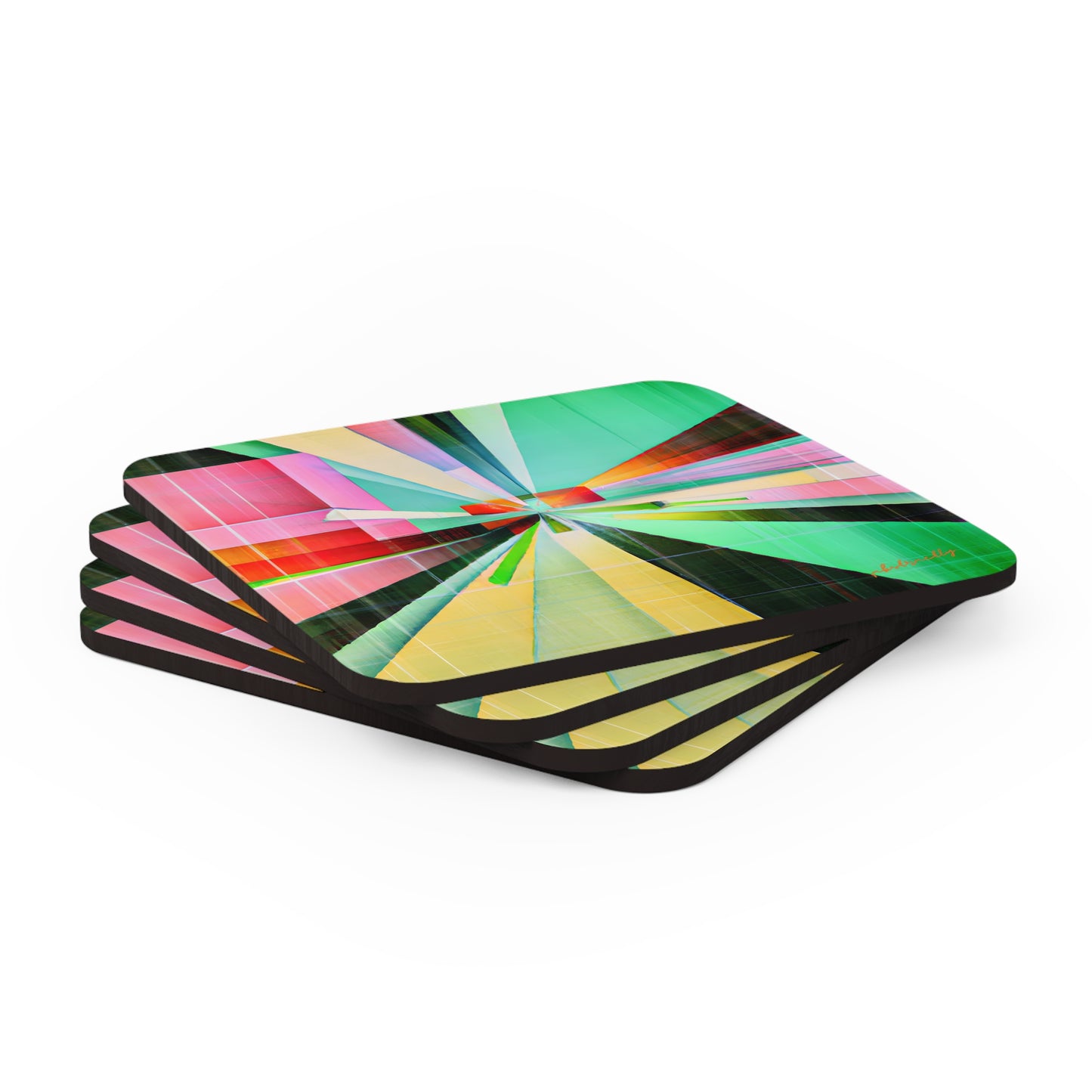 Joe Tremaine - Applied Force, Abstractly - Corkwood Coaster Set of 4