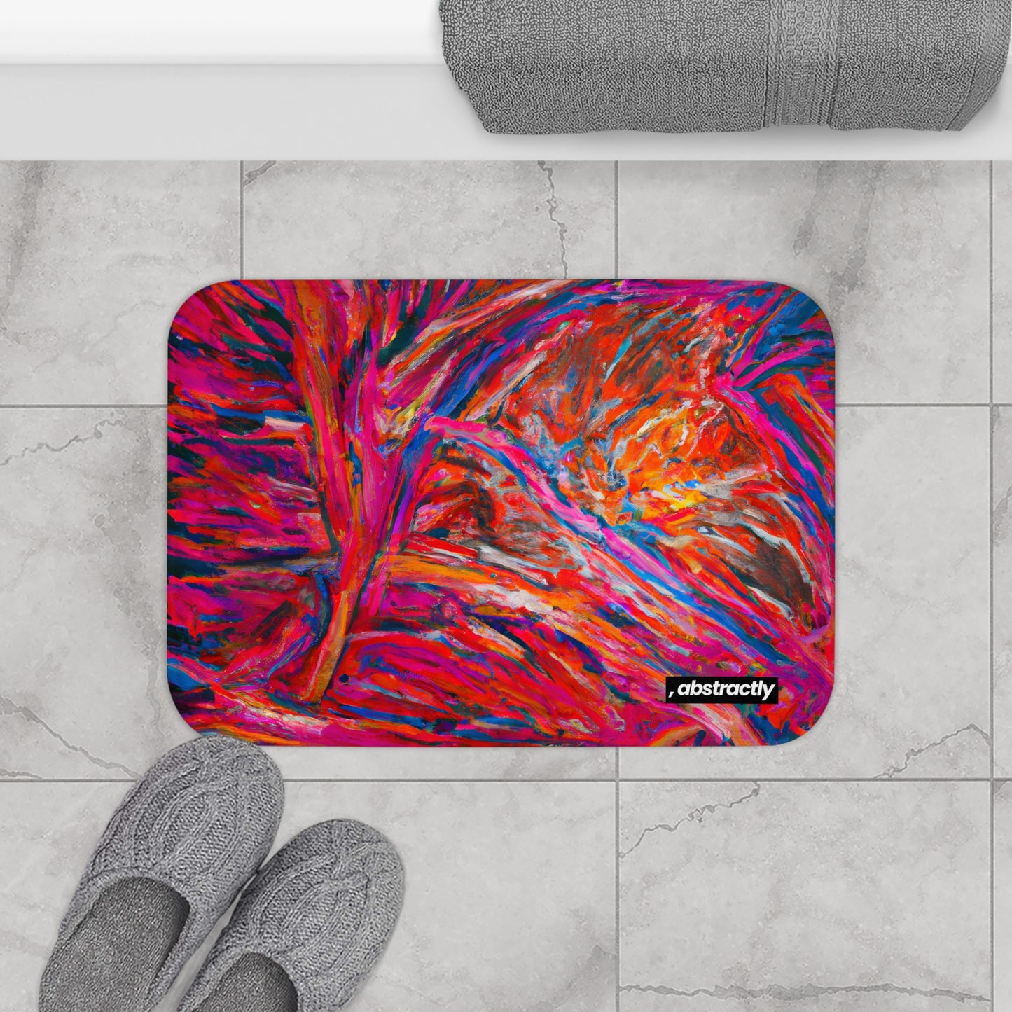 Solarian Crystal Prism - Neon, Abstractly - Bath Mat