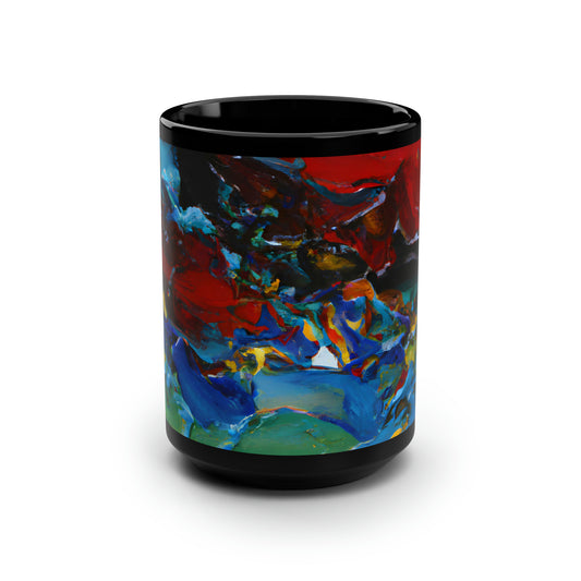 Polarisite Crystals - Chemistry, Abstractly - Black Ceramic Mug 15oz