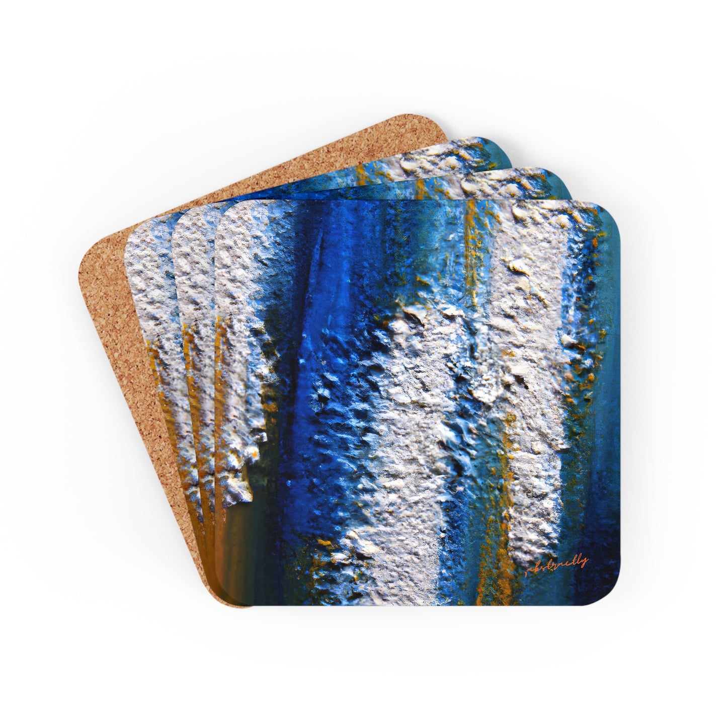 Crystalloxium Hydraflux - Chemistry, Abstractly - Corkwood Coaster Set of 4