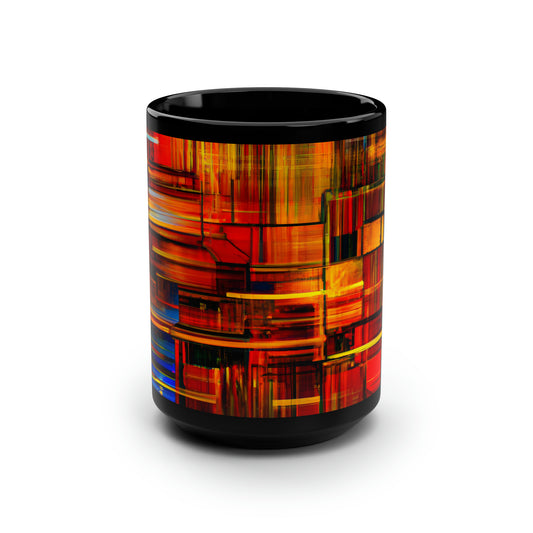 Charlotte Bingham - Electric Force, Abstractly - Black Ceramic Mug 15oz