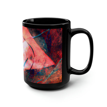 Albert Delgado - Electromagnetic Force, Abstractly - Black Ceramic Mug 15oz