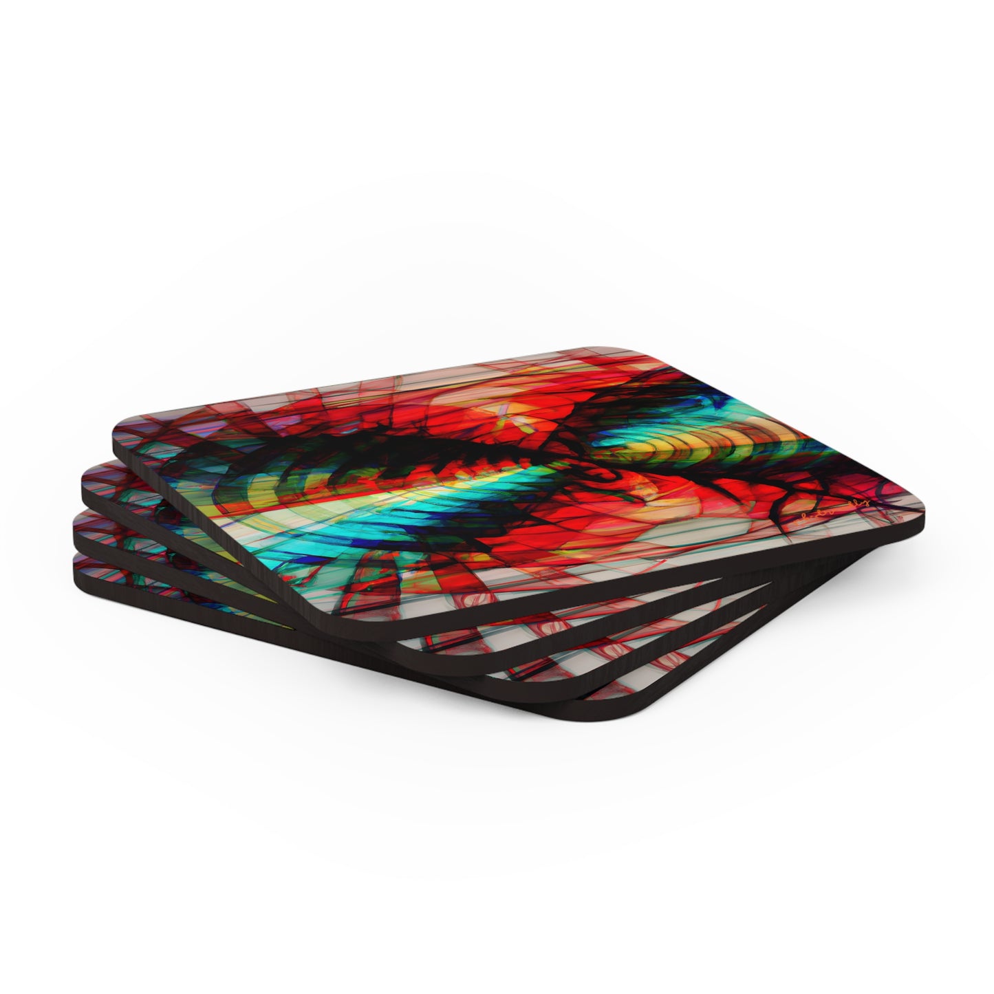 Yulia Sparks - Electromagnetic Force, Abstractly - Corkwood Coaster Set of 4