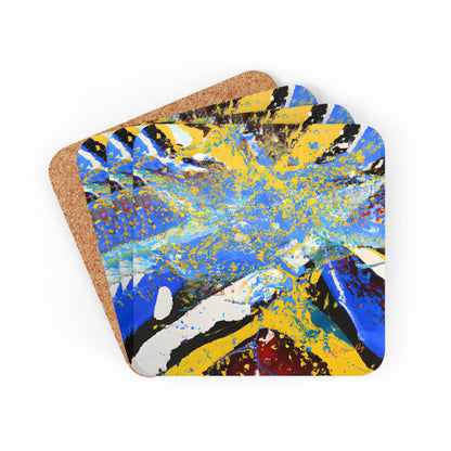 Petrivnium Oxide - Chemistry, Abstractly - Corkwood Coaster Set of 4