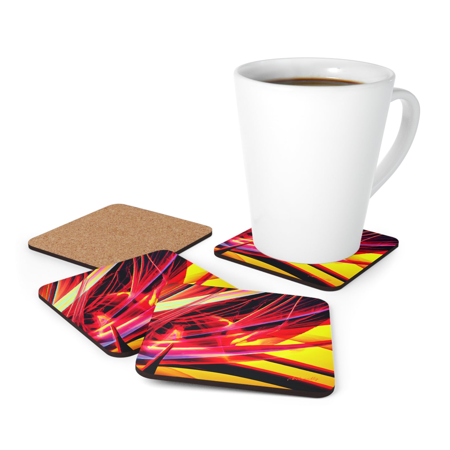 Vera Whitmore - Electromagnetic Force, Abstractly - Corkwood Coaster Set of 4