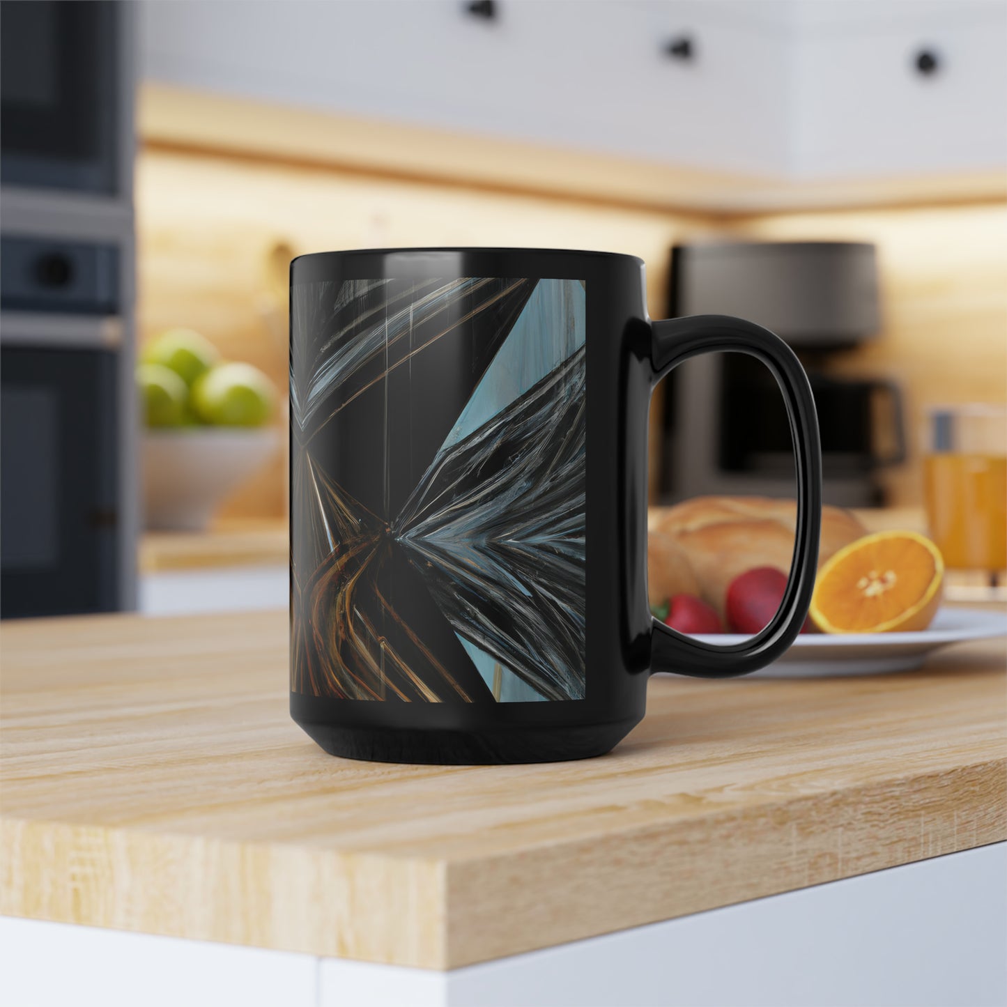 Penelope O'Sullivan - Spring Force, Abstractly - Black Ceramic Mug 15oz