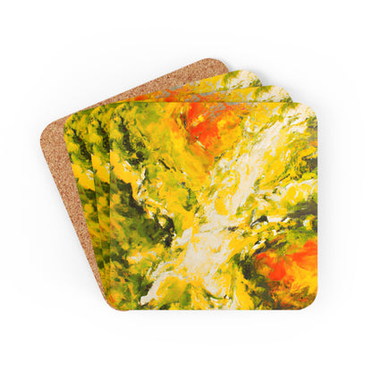 Starlight Etherium - Sulfur, Abstractly - Corkwood Coaster Set of 4