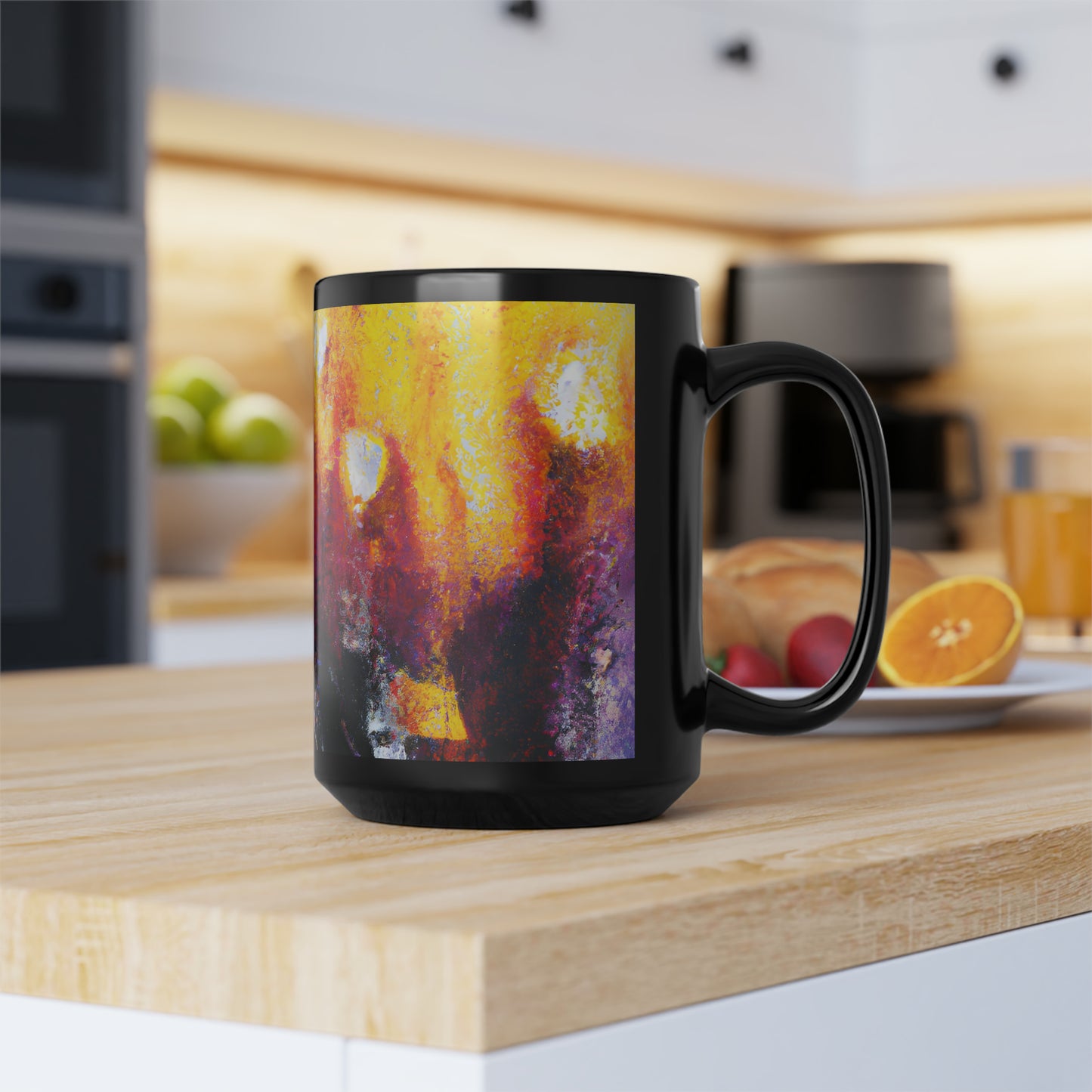 Quantum Fluxium - Chemistry, Abstractly - Black Ceramic Mug 15oz