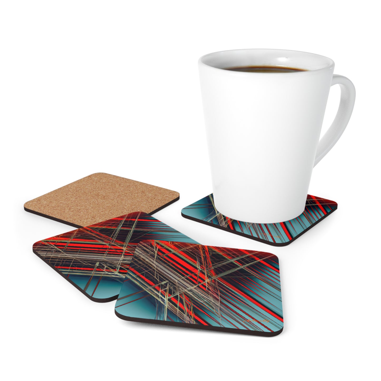 Vivian Bernstein - Air Resistance Force, Abstractly - Corkwood Coaster Set of 4