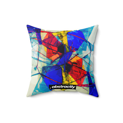 Geraldine Hallsworth - Tension Force, Abstractly - Faux Suede Throw Pillow