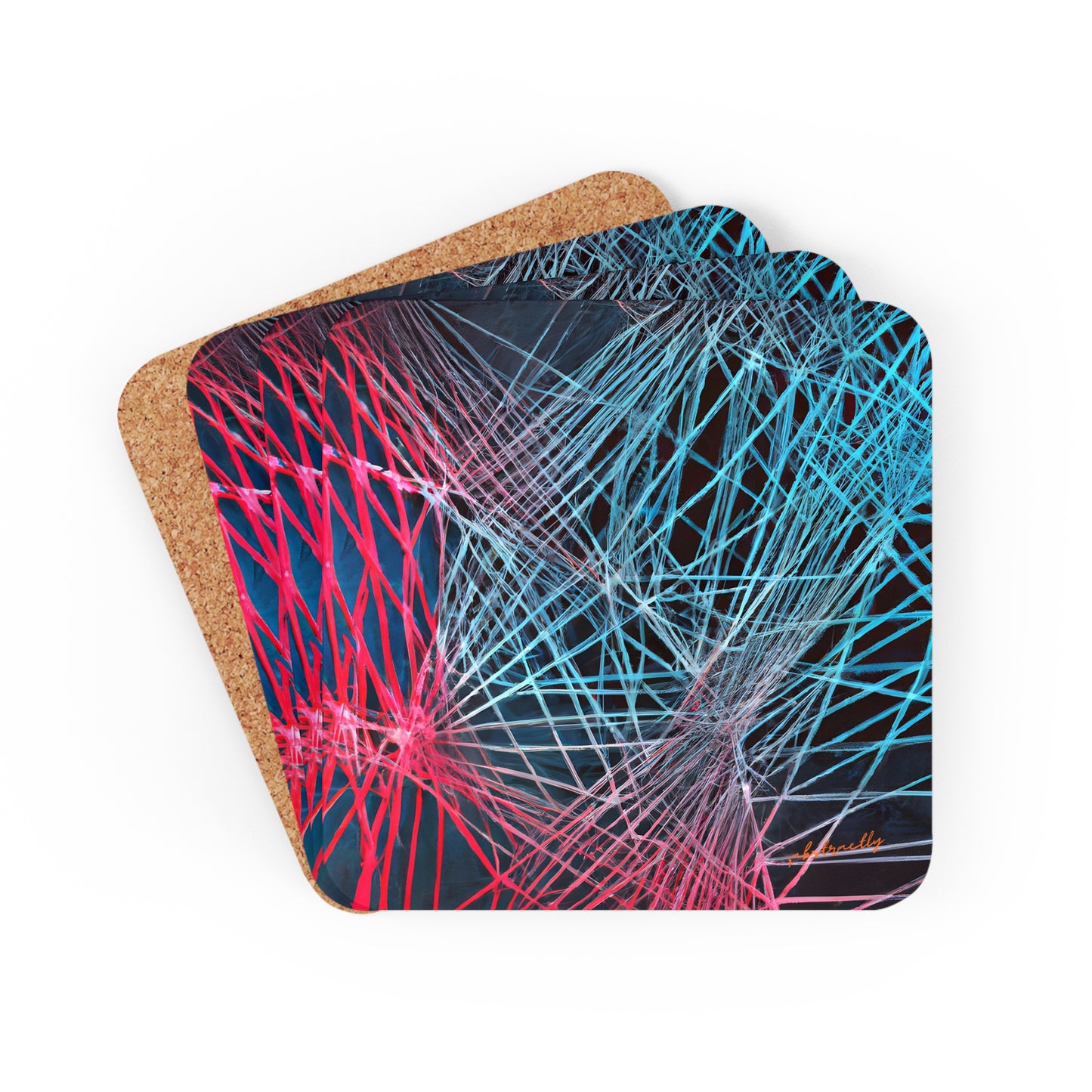 Erica Humphries - Air Resistance Force, Abstractly - Corkwood Coaster Set of 4