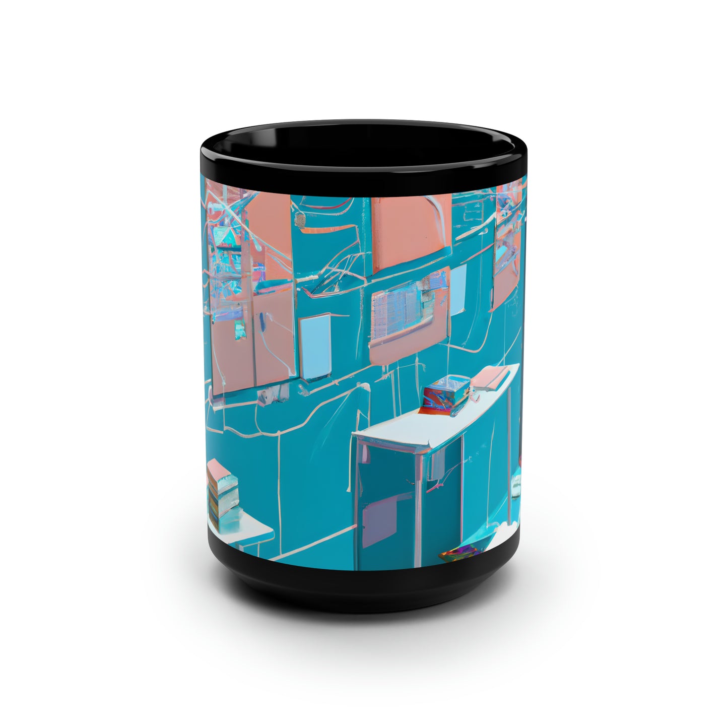 SilverPeak Finance - Cash Flow, Abstractly - Black Ceramic Mug 15oz