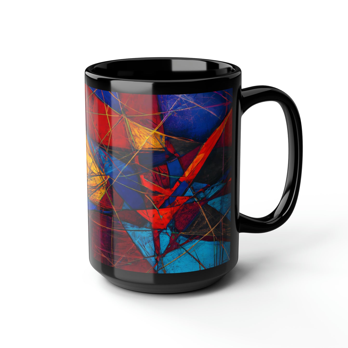 Lillian Thomason - Magnetic Force, Abstractly - Black Ceramic Mug 15oz