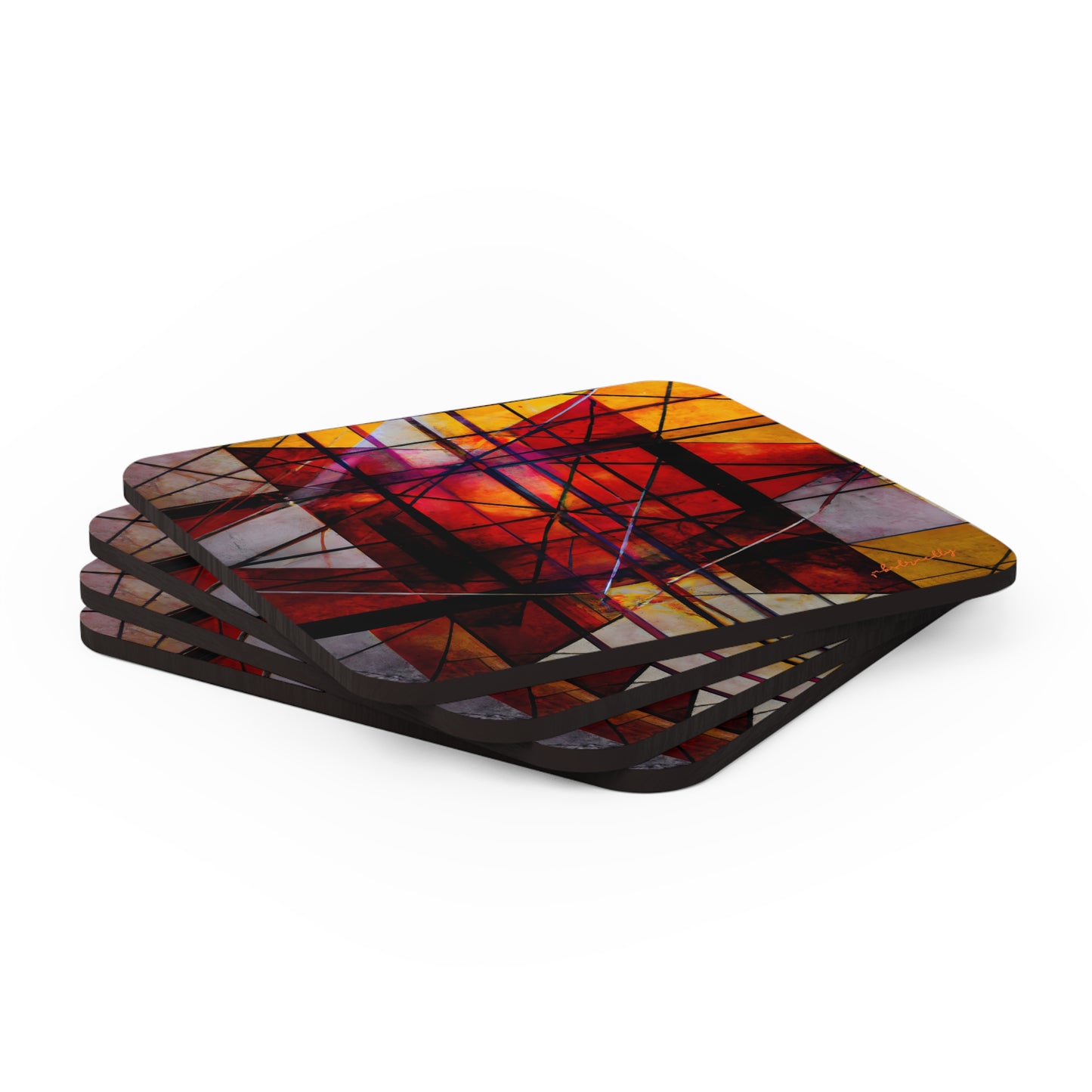 Valeria Delgado - Strong Force, Abstractly - Corkwood Coaster Set of 4