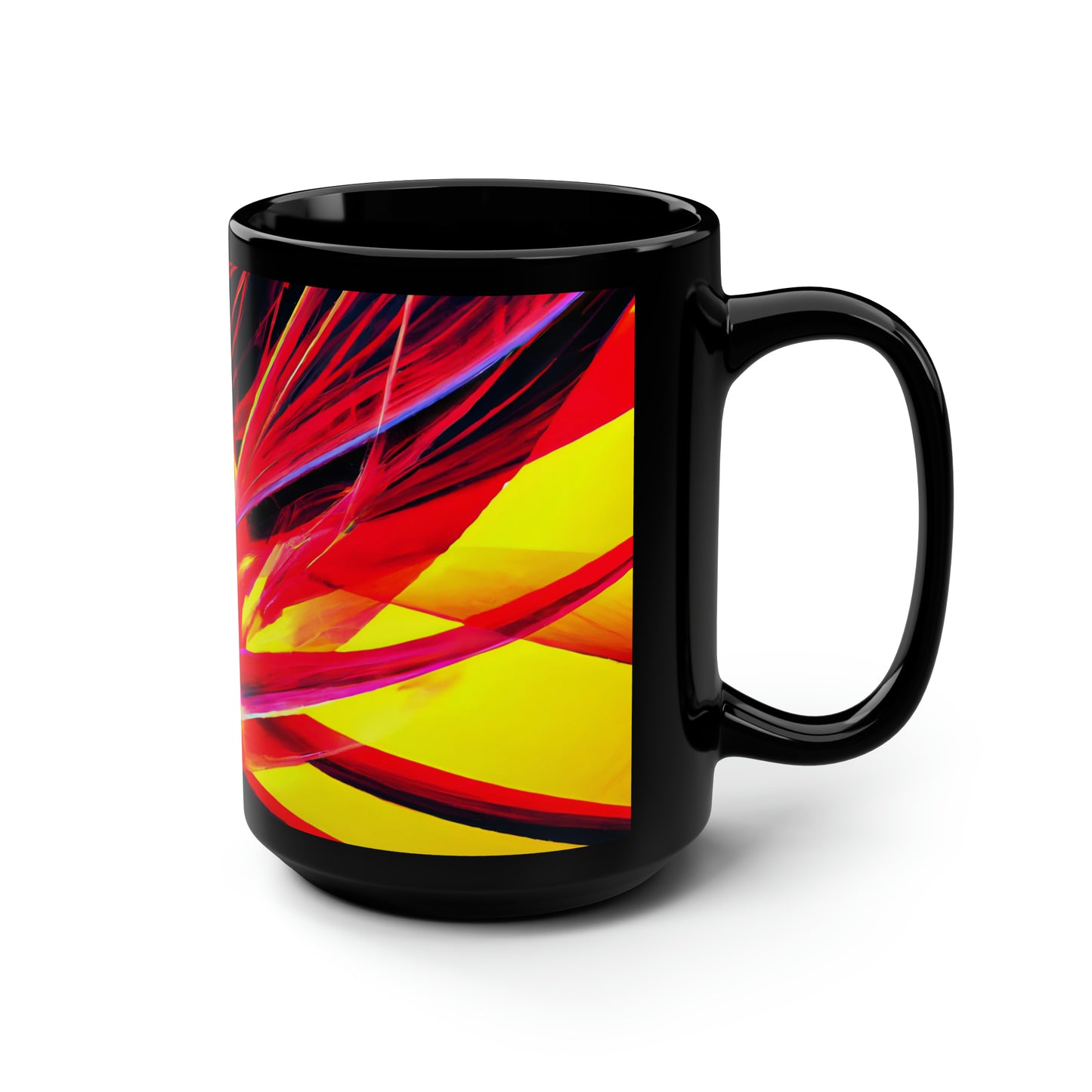 Vera Whitmore - Electromagnetic Force, Abstractly - Black Ceramic Mug 15oz