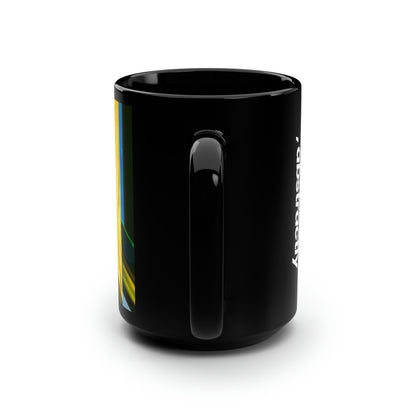 Chester Strauss - Friction Force, Abstractly - Black Ceramic Mug 15oz