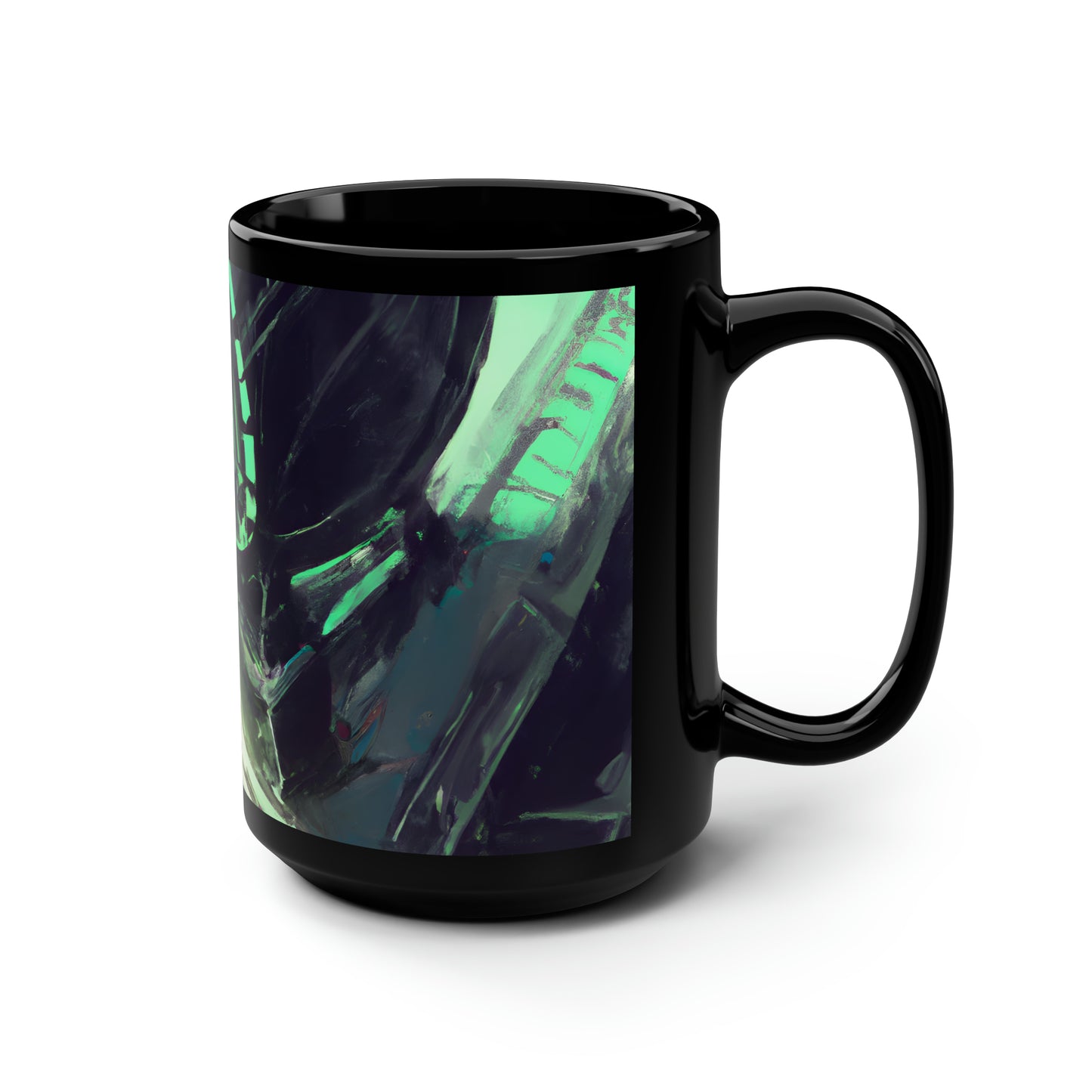 CrestPeak Solutions - Dividends, Abstractly - Black Ceramic Mug 15oz