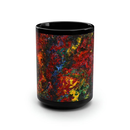 Frostfire Neonium - Chemistry, Abstractly - Black Ceramic Mug 15oz