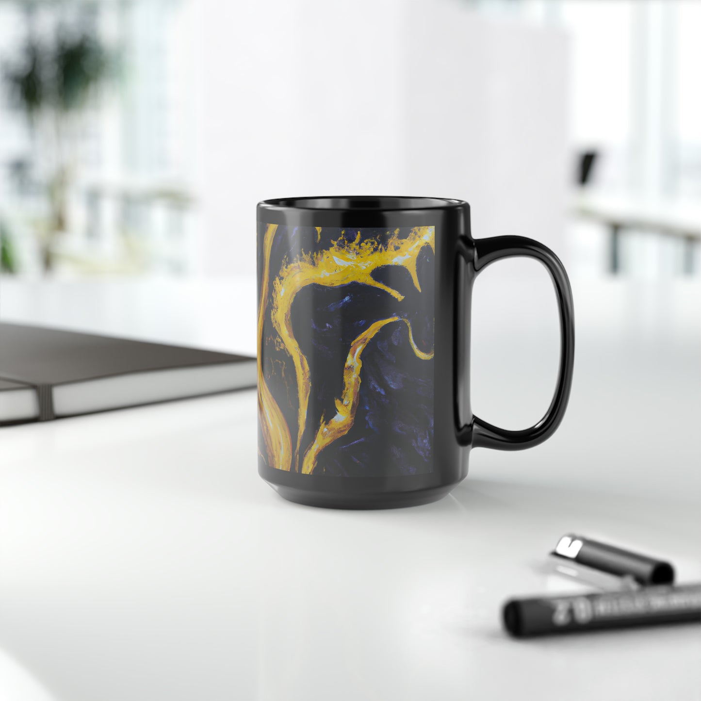 Vanadium Starlite - Chemistry, Abstractly - Black Ceramic Mug 15oz