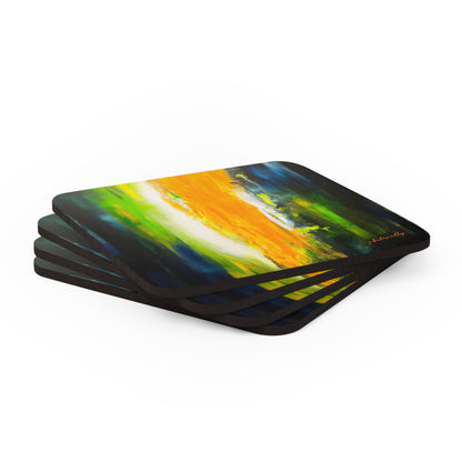 Aetherium Oxide - Fluorine, Abstractly - Corkwood Coaster Set of 4