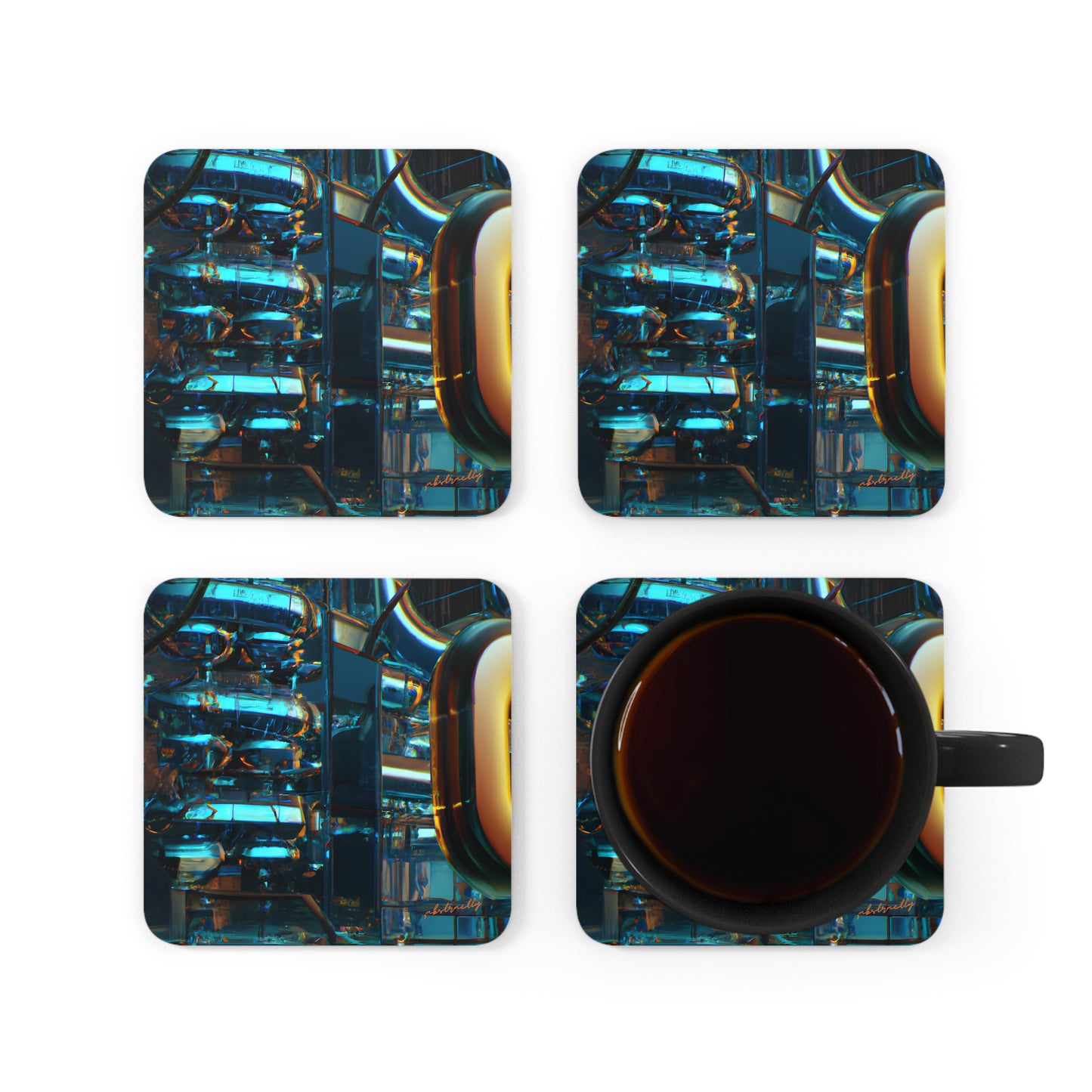 PinnacleSage - Tax, Abstractly - Corkwood Coaster Set of 4