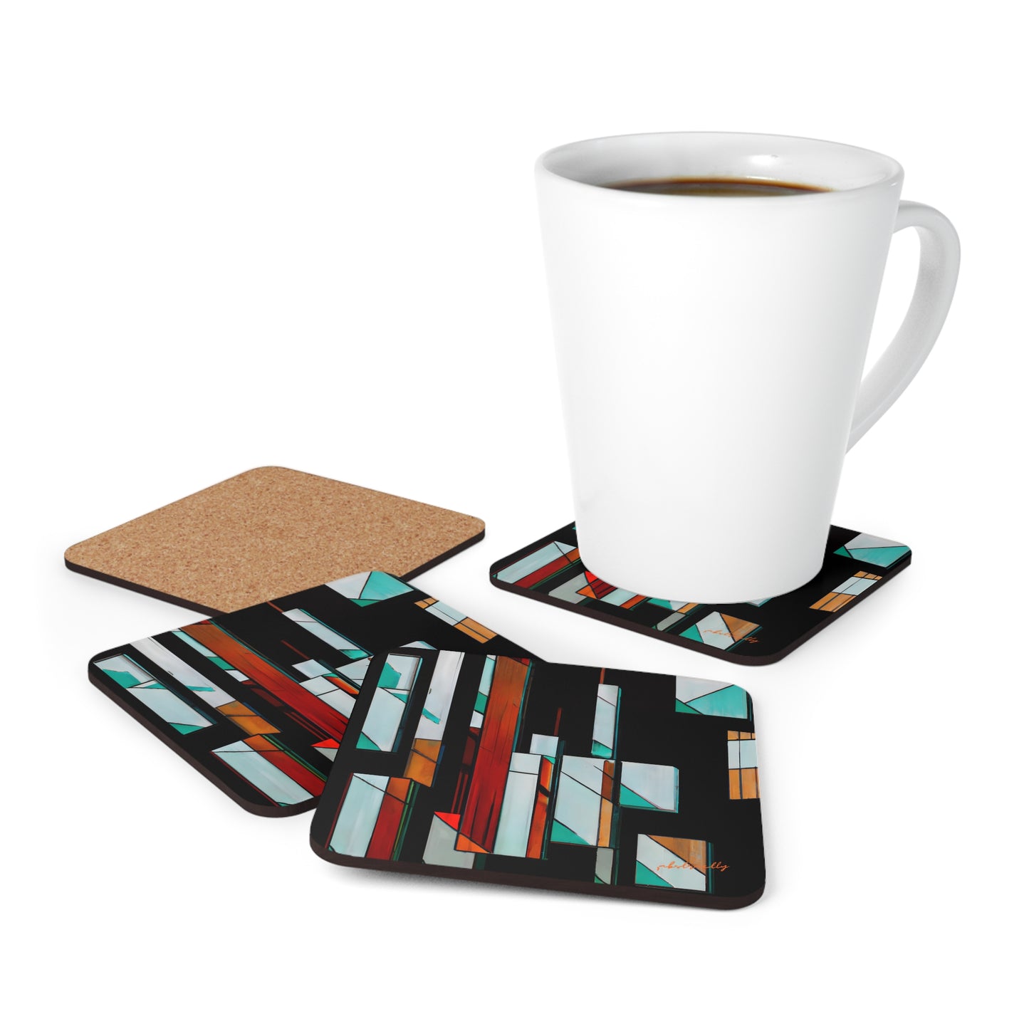 Ava Eisenstein - Friction Force, Abstractly - Corkwood Coaster Set of 4