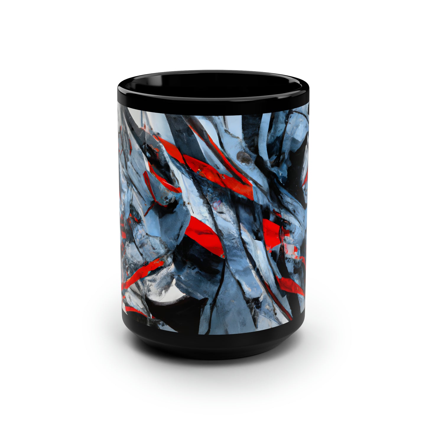 Elizabeth Rutherford - Applied Force, Abstractly - Black Ceramic Mug 15oz