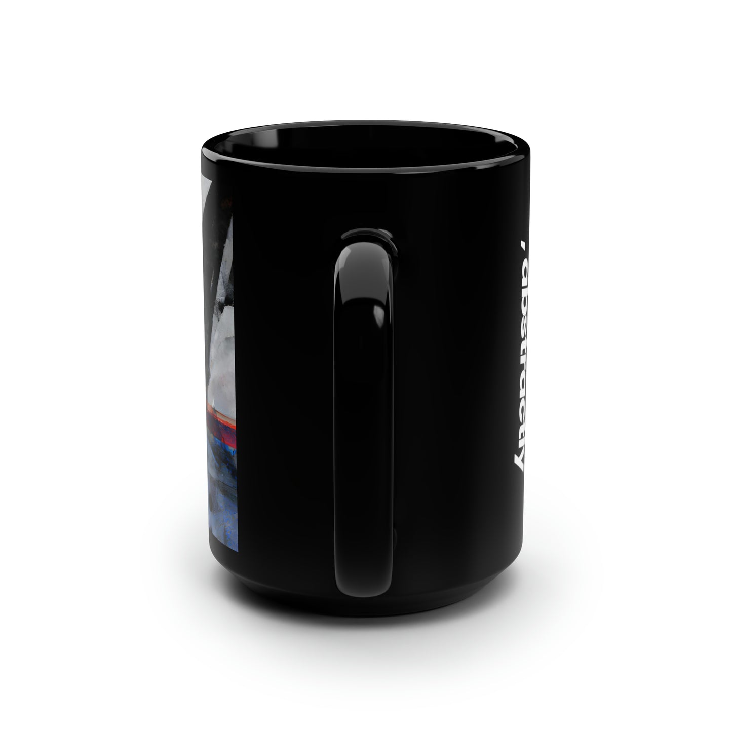 William Kerrigan - Friction Force, Abstractly - Black Ceramic Mug 15oz