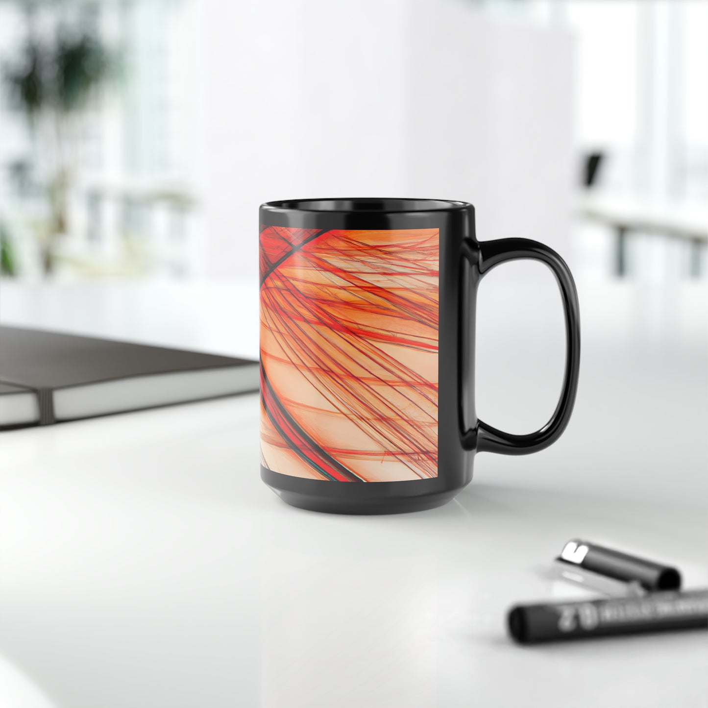 Ellis Rothman - Magnetic Force, Abstractly - Black Ceramic Mug 15oz