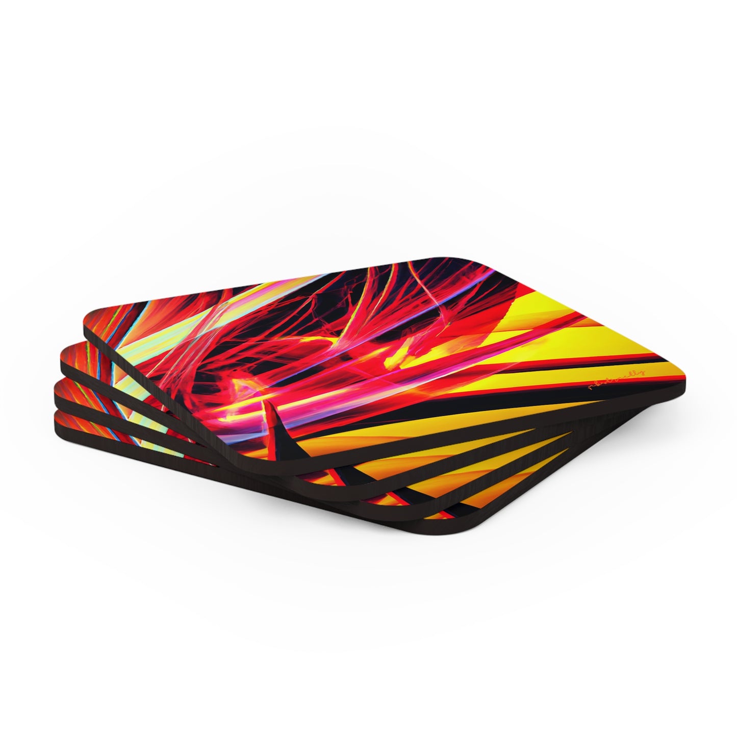 Vera Whitmore - Electromagnetic Force, Abstractly - Corkwood Coaster Set of 4