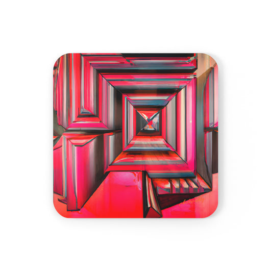 Leon Feldman - Magnetic Force, Abstractly - Corkwood Coaster Set of 4