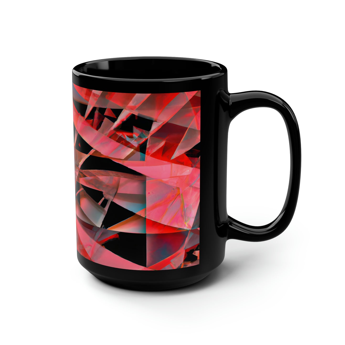 Adrian Strauss - Electric Force, Abstractly - Black Ceramic Mug 15oz